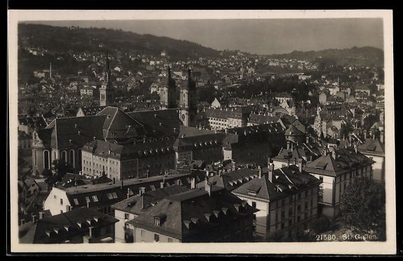 Ansichtskarten: AK St. Gallen, Ortsansicht mit Kirche – Gebraucht aus Berlin von bartko-reher