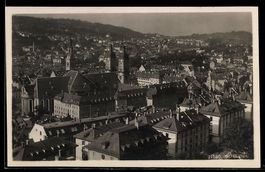 AK St. Gallen, Ortsansicht mit Kirche