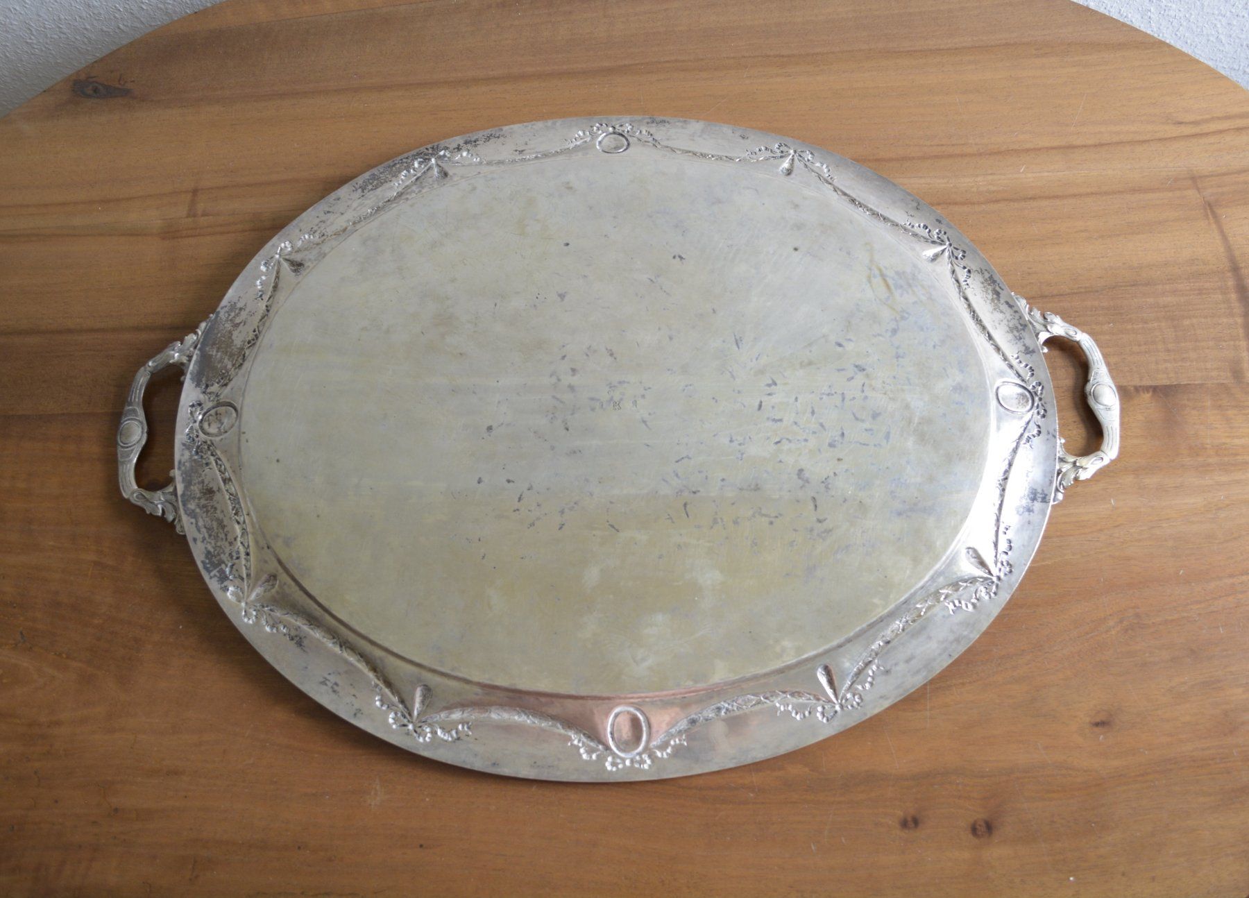 Servierplatten: Silber Servierplatte mit Griffen – Gebraucht aus Brunnen von Kloster_Ingenbohl 1