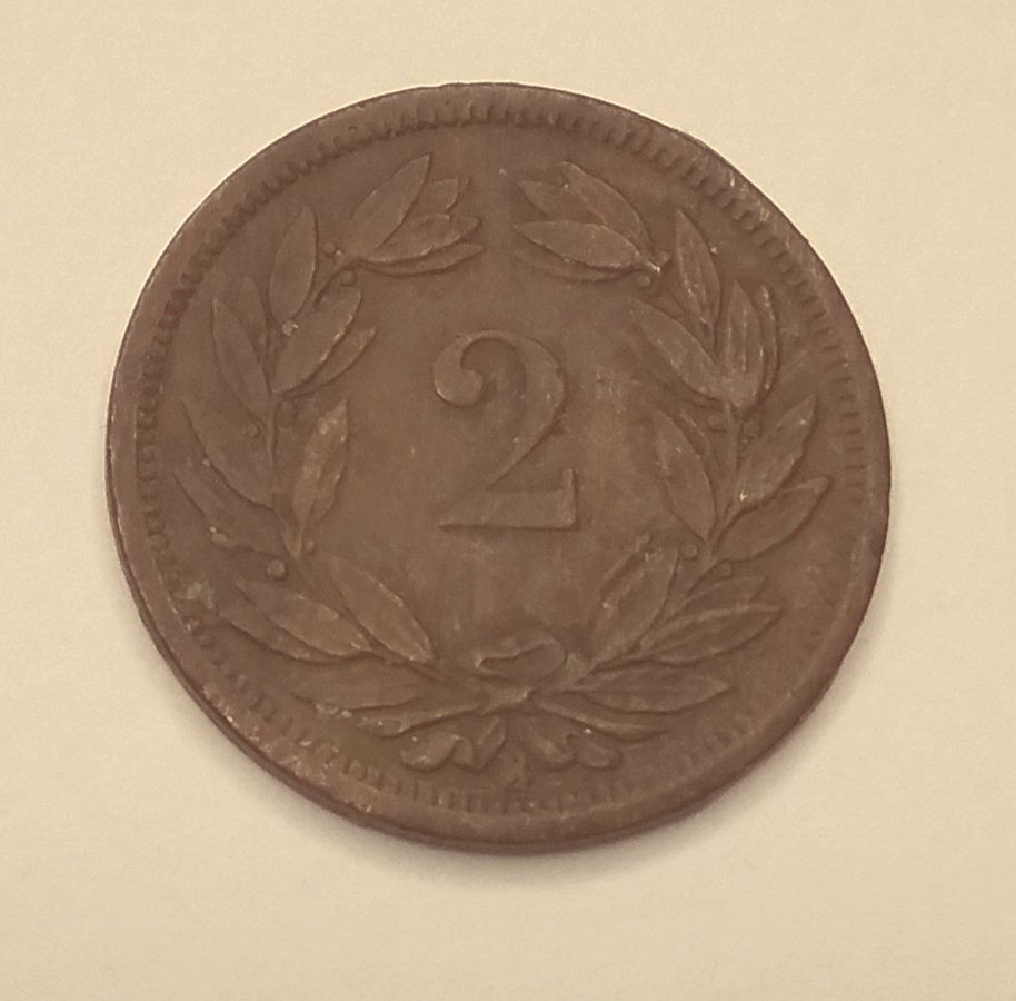 Tutti le monete: 2 centesimi CH 1886 – Usato da Minusio venduto da epp_cty9 1