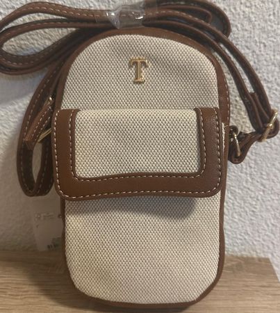 Trendige Umhängetasche in Beige/Braun