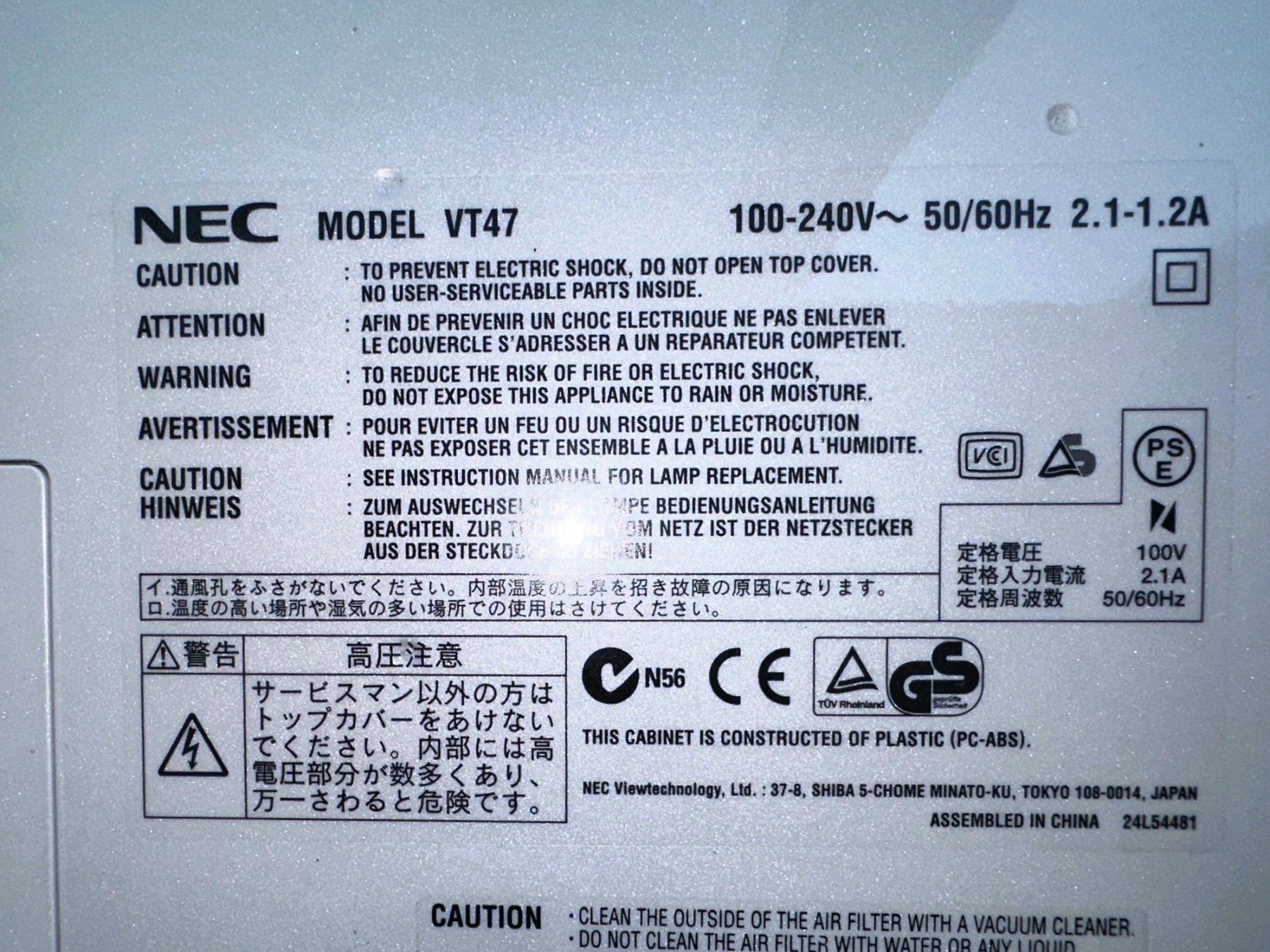 Nec Videoprojektoren: Beamer inkl. Kabel – Gebraucht aus Zürich von alocinnovregnes 1