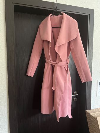 Manteau rose laine
