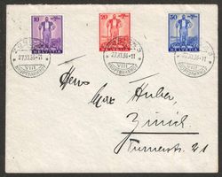 1936 : Sondermarken W2 - W4 auf Brief