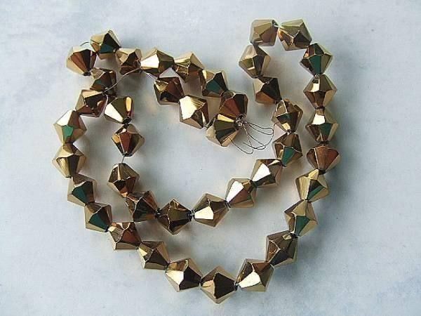 Perle (finte): 10 Glasschliffperlen bicone  10mm gold – Nuovo (secondo la descrizione) da Alpnachstad venduto da perlengaby 1