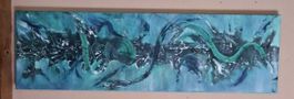 Gemälde " Spirale des Lebens" handmade 30×100