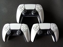 3x Sony PlayStation 5 DualSense Controller Weiss, guter Zust