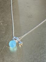 Top!Schöne 925 Silberkette mit Aquamarinanhänger