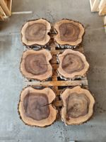 Nussbaum Baumscheibe Massivholz Deko Beisteltisch 83 mm