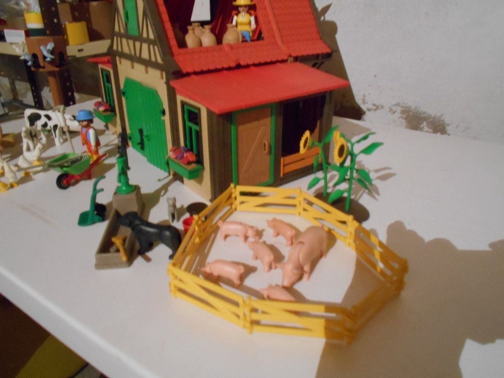 PLAYMOBIL FERME 3716 mur bois marron clair poulailler EUR 1,90