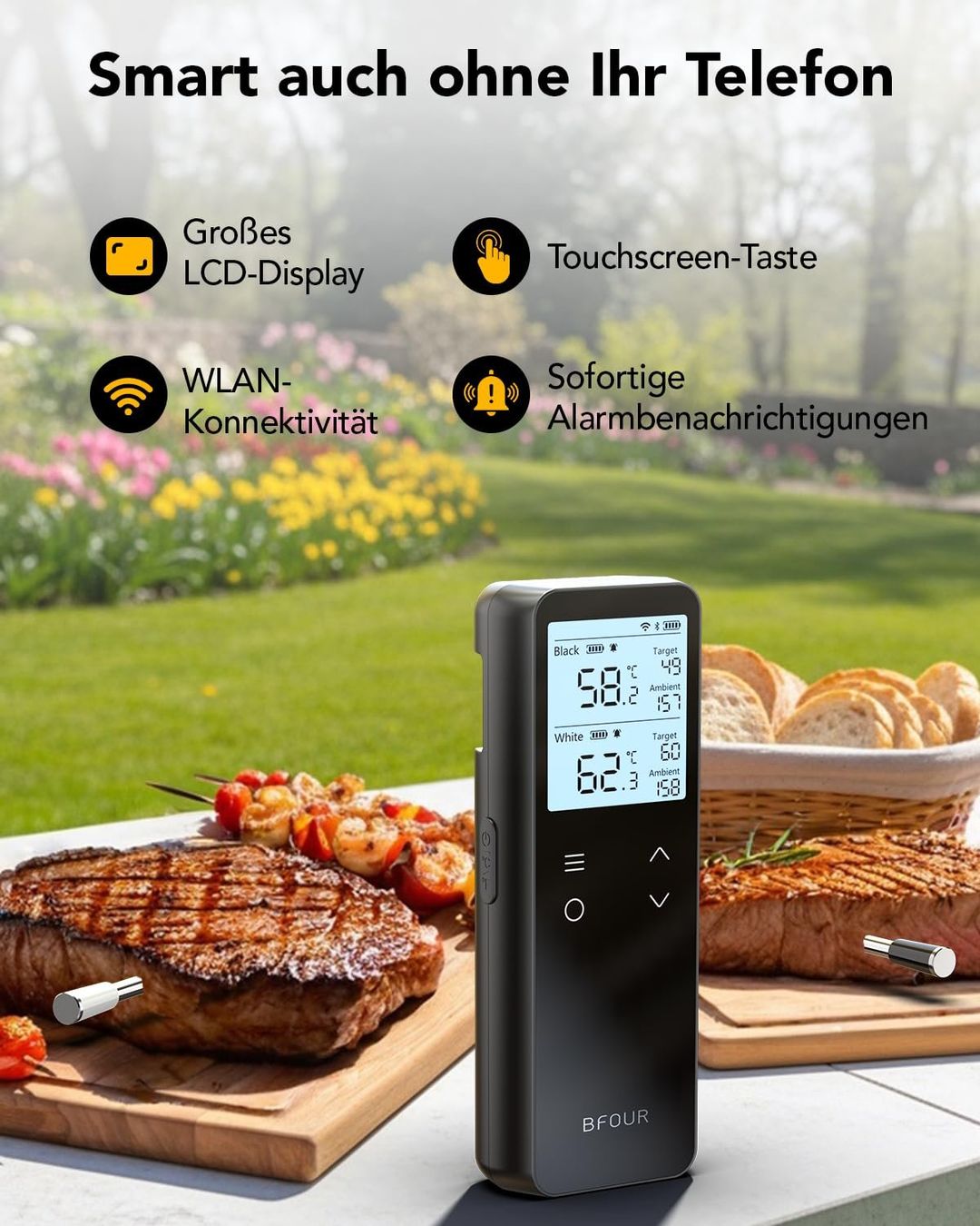 Sonstiges für Haushalt & Wohnen: Fleischthermometer WLAN Bluetooth 2 Sonden 6 Sensoren IP67 – Neu und originalverpackt aus Schaffhausen von her_zt65 1