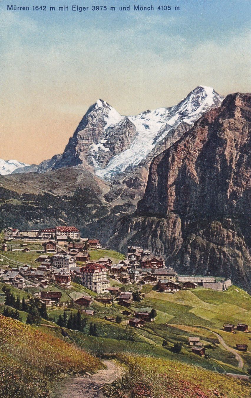 Cartoline postali: Mürren mit Eiger und Mönch – Usato da Cormoret venduto da Pascalll2001