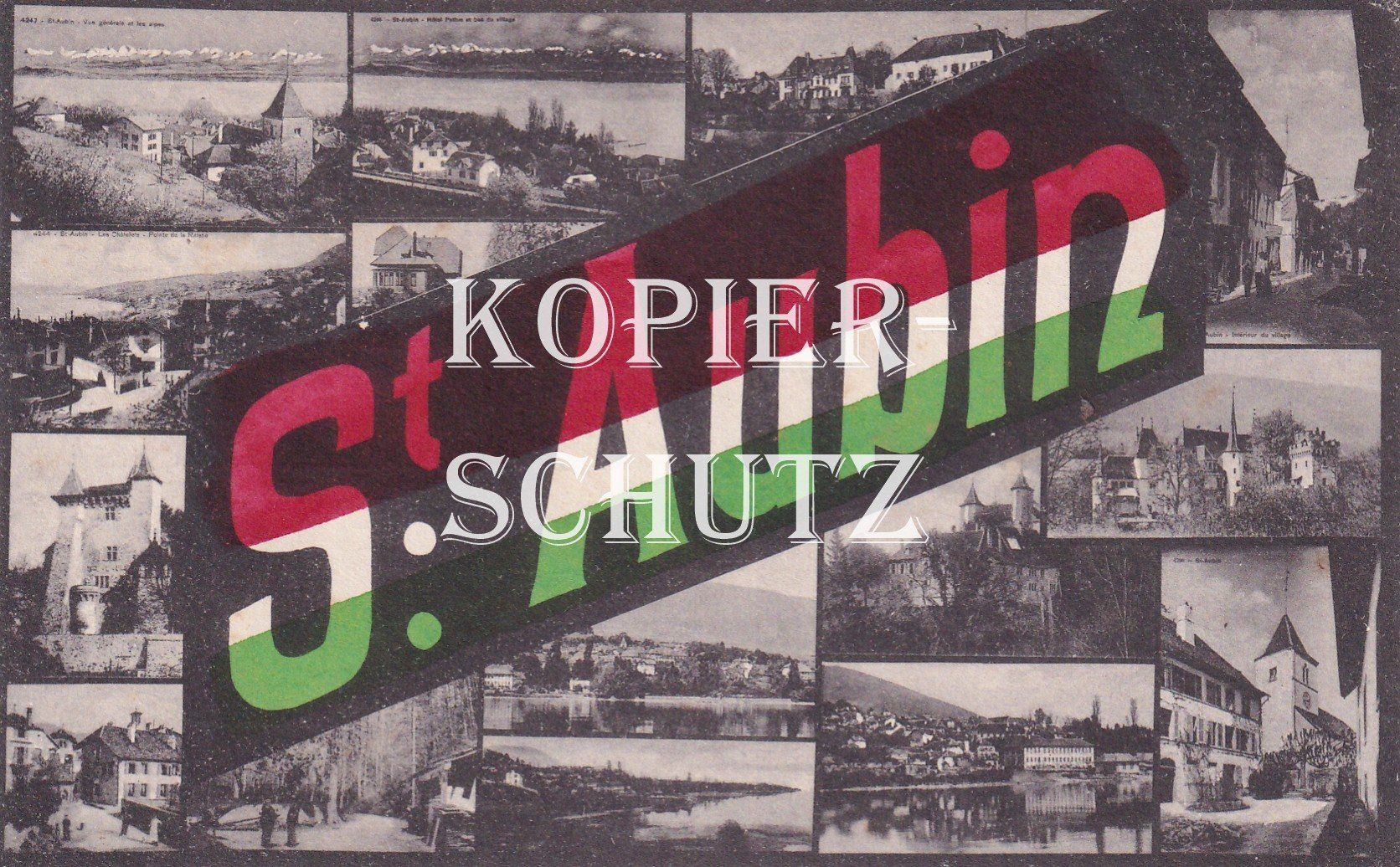 Cartoline postali: St-Aubin (Diverse Ansichten) /bc – Usato da Hombrechtikon venduto da Rudolf07