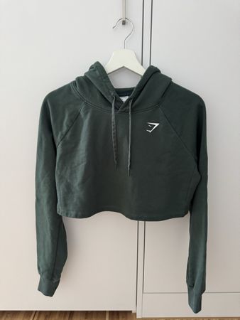 Gymshark cropped Hoodie grün Grösse S