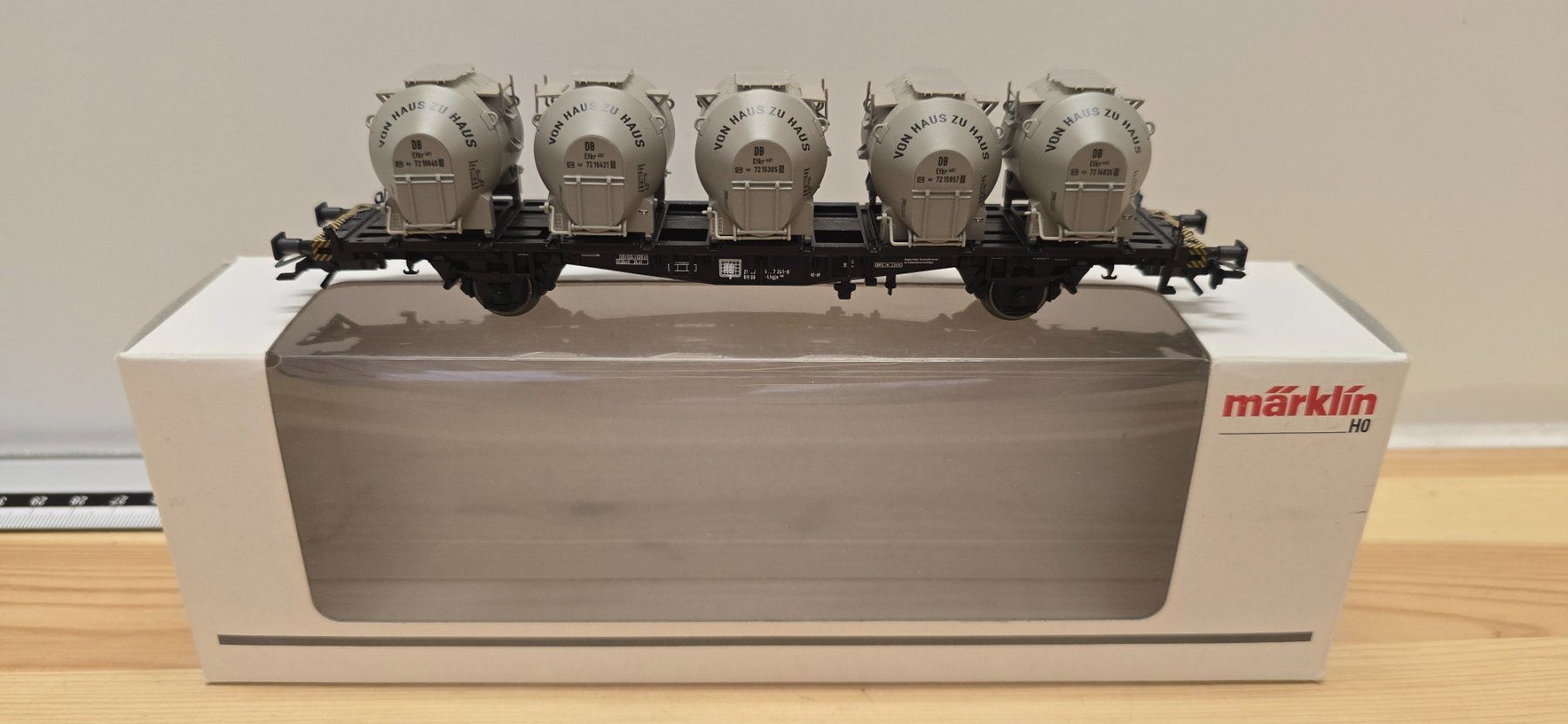 Märklin Modellini di ferrovie: Märklin 48533 Behältertragwagen der DB – Nuovo (secondo la descrizione) da Büsserach venduto da ModellbahnDepot