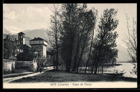 Ansichtskarten: AK Locarno, Casa di Ferro, Uferpartie – Gebraucht aus Berlin von bartko-reher