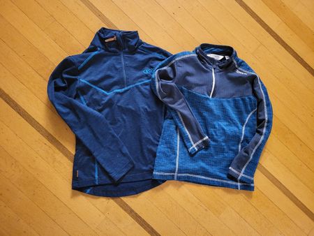 2x Funktionsshirts Midlayers, blau, Gr. 140