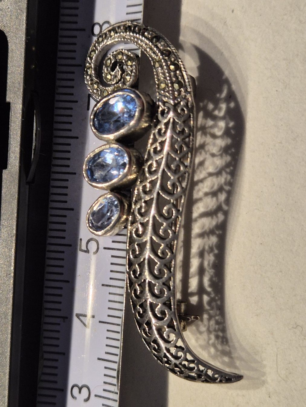 Spille & Fermagli: Silber Brosche Vintage Schmuck Topas Unikat – Usato da Russikon venduto da eunicetungol 6