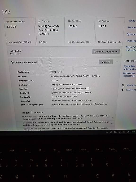 Microsoft Notebooks: Microsoft Surface Pro 5 – Gebraucht aus Stetten SH von rx4 1