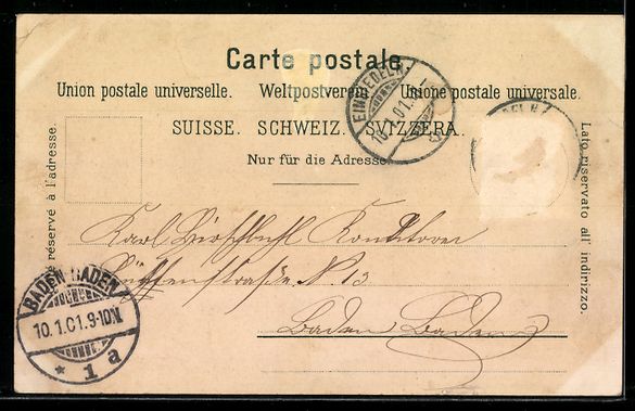 Cartoline postali: Litho Einsiedeln, Hauptplatz, Kloster – Usato da Berlin venduto da bartko-reher 1
