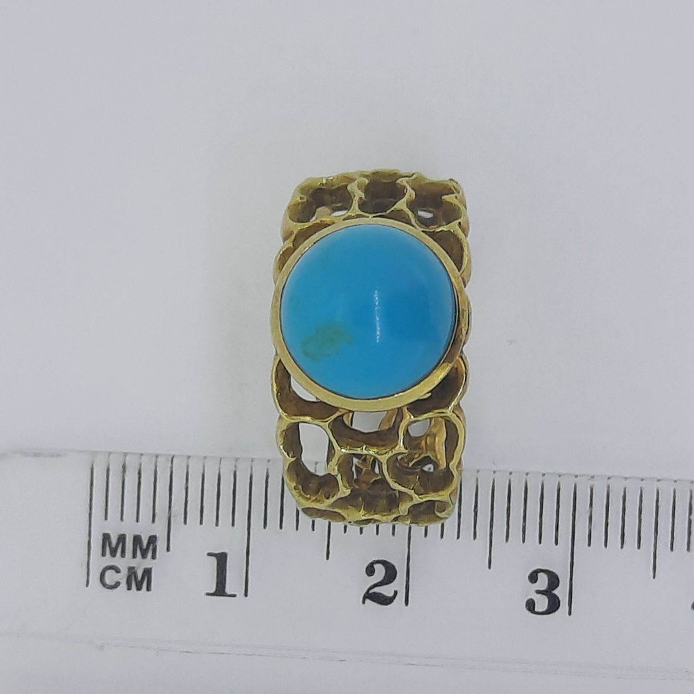 Anelli: Wunderschöner Goldring mit einem Türkis Edelstein – Usato da Unterägeri venduto da Altgoldschmuck 7