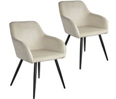 2er Set Stuhl Marilyn Samtoptik creme
