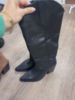 Schwarze Lederstiefel im Western-Stil, Neu!