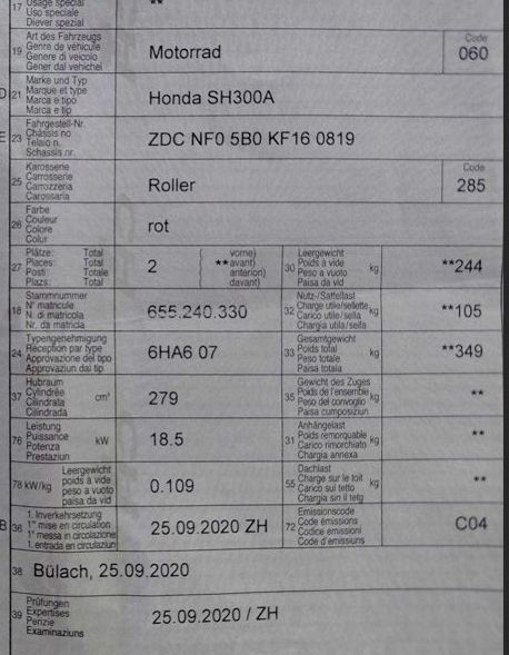 Honda Scooters: Honda SH300 – Gebraucht aus Dübendorf von starlet1971 2