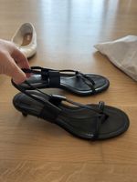 Massimo Dutti Strappy Kitten Heel Sandals Black Size 39 
