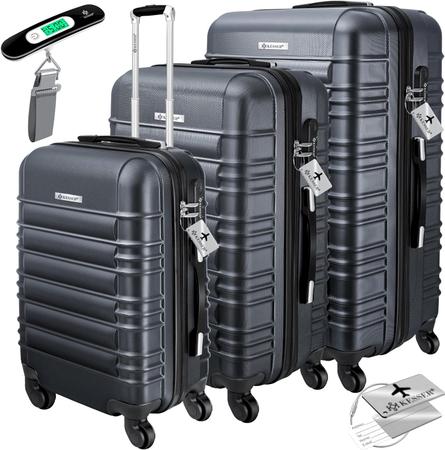 Hartschalenkoffer 3tlg Set M-L-XL grau