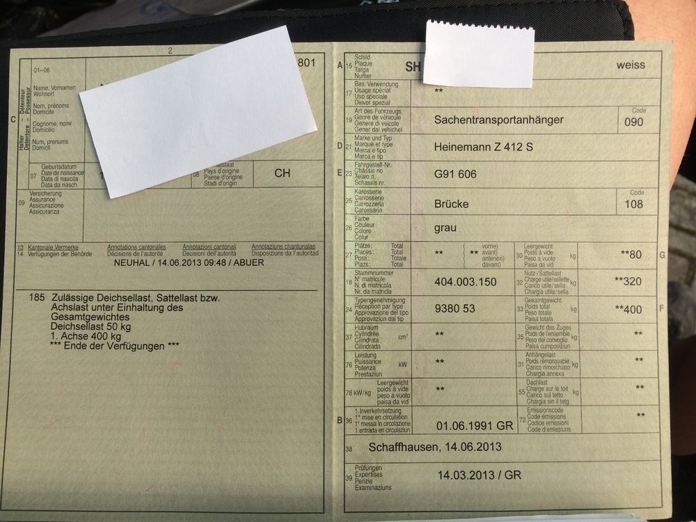 Kleiner Heinemann Anhänger (Defekt) in Schaffhausen für CHF 9 – nur ...