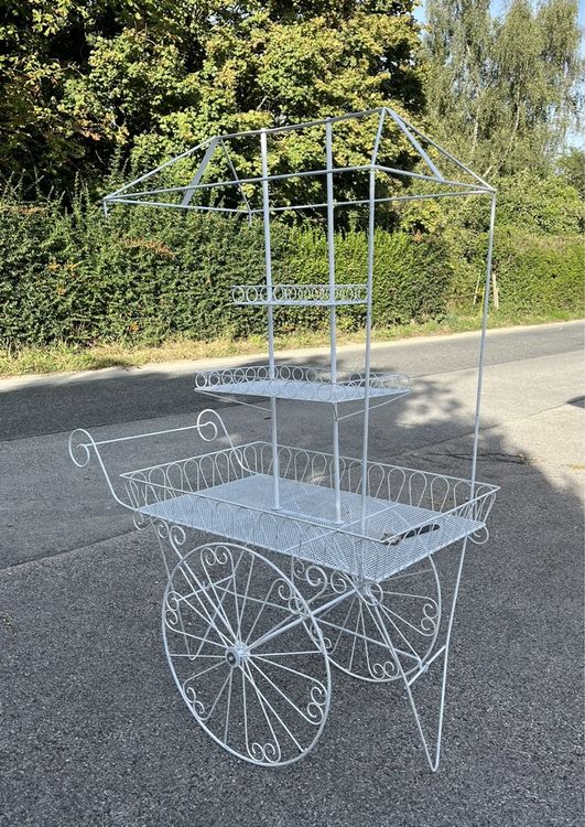 Plateau Présentoir Vintage En Verre Et Fer Forgé – Service Argenté – Déco Rétro