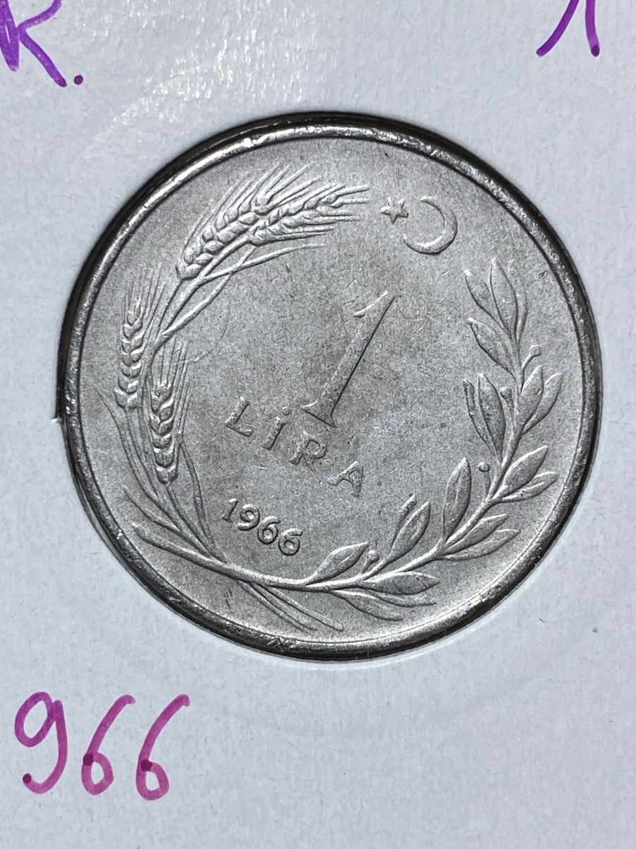 Tutti le monete: Turquie - 1 lire - 1966 – Usato da Payerne venduto da Mike1682