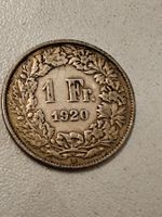 Schweizer 1 Franken 1920 Silber gebraucht