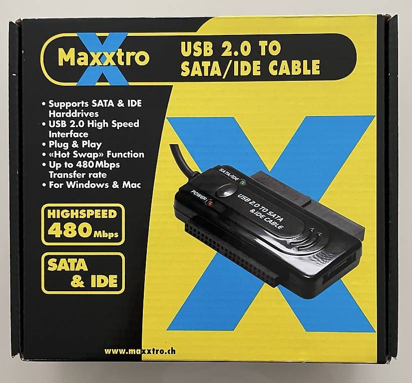 Harddisks: Festplattenleser USB 2.0 to SATA/IDE Cable – Neu und originalverpackt aus Wettingen von HPDA