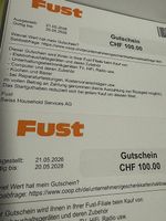 FUST Gutschein 10% auf den CHF 100.- Gutschein.
