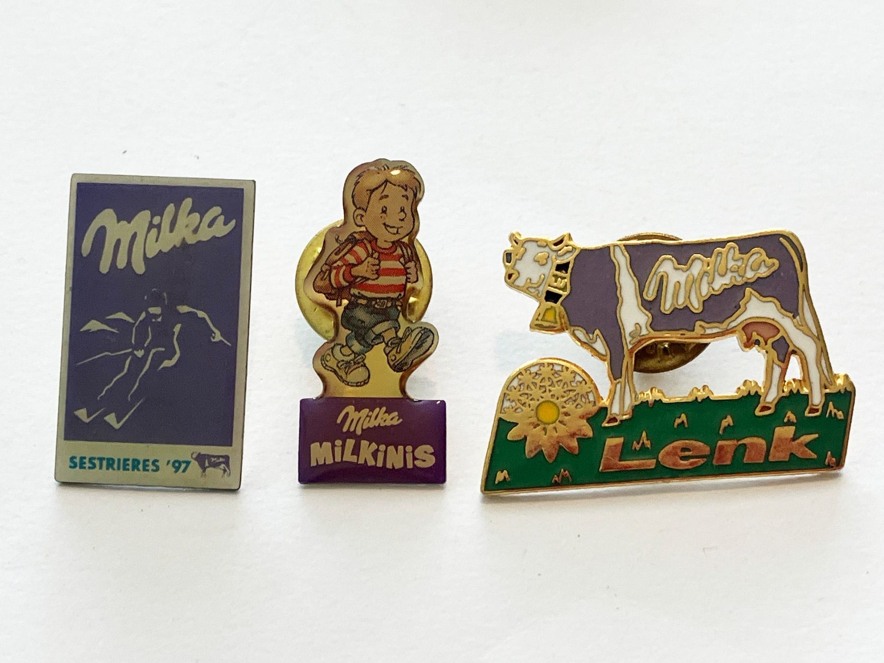 Plaketten & Abzeichen: 3 Pin Milka Schokolade – Gebraucht aus Basel von djwwpp