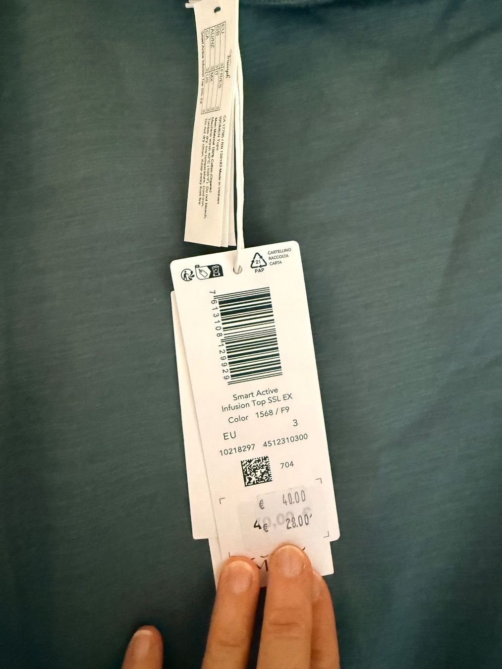 Triumph Negligees & Pigiami: TRIUMPH, Top SMART ACTIVE INFUSION, Grösse 3, Farbe Grün – Nuovo e nell'imballaggio originale da Rudolfstetten venduto da gst_g7xl 7