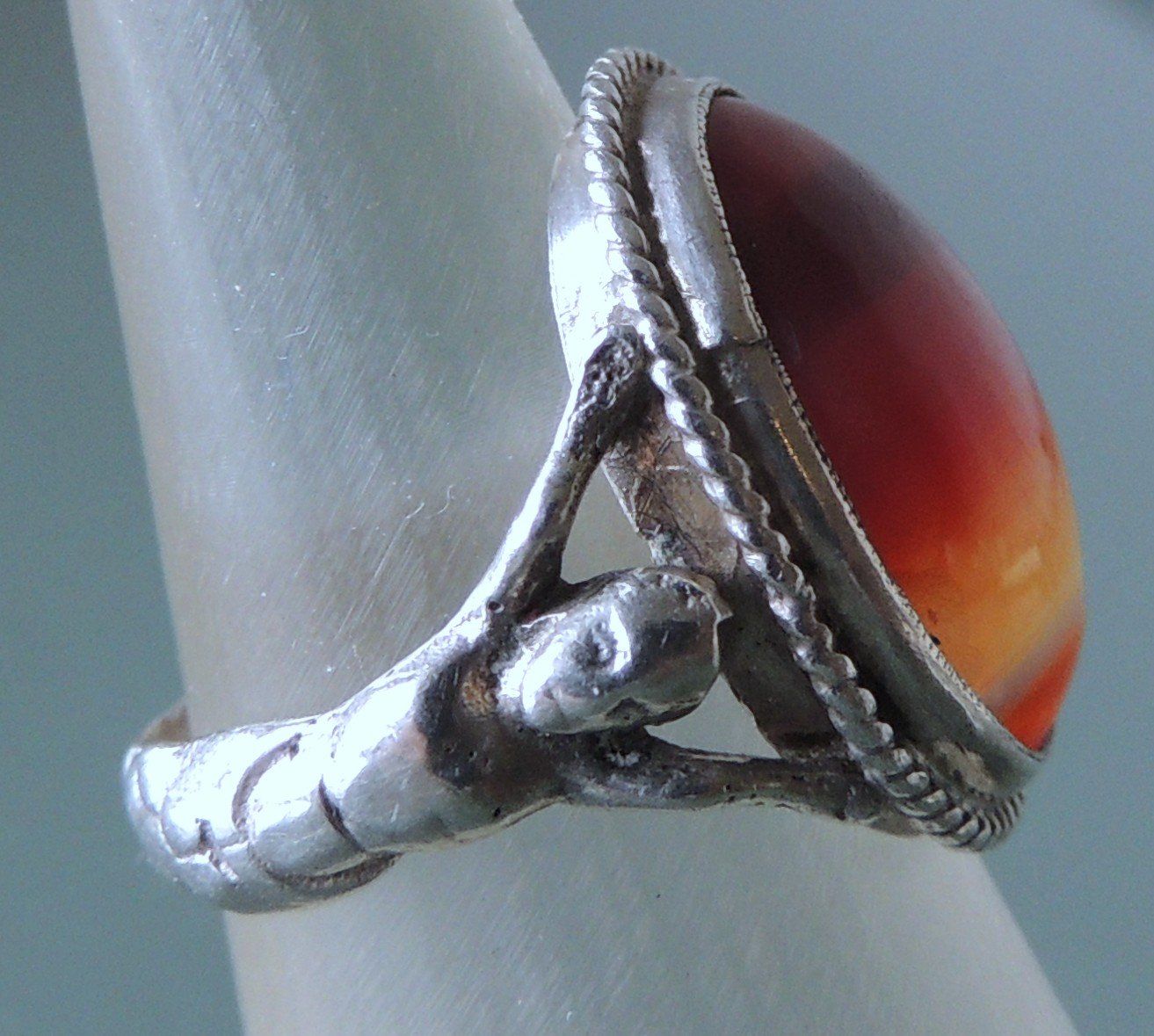 Anelli: Silber 800 Achat Fingerring Gr. 52 – Usato da Waldenburg venduto da schaller707 3