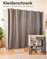 Kleiderschrank weiss mit Vorhang 170x187x50 cm
