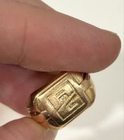 Vintage Style Gold Ring with Detailed Inscription A G