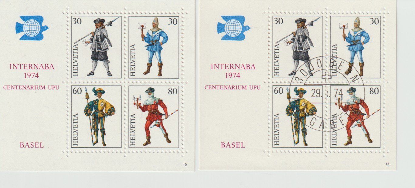 Alle Briefmarken: Internaba 1974 1 Block **  1x ET-gest, – Neu (gemäss Beschreibung) aus Lausanne von Whorvath