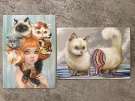 AK mit Kunst von Camilla d' Errico / Katzen