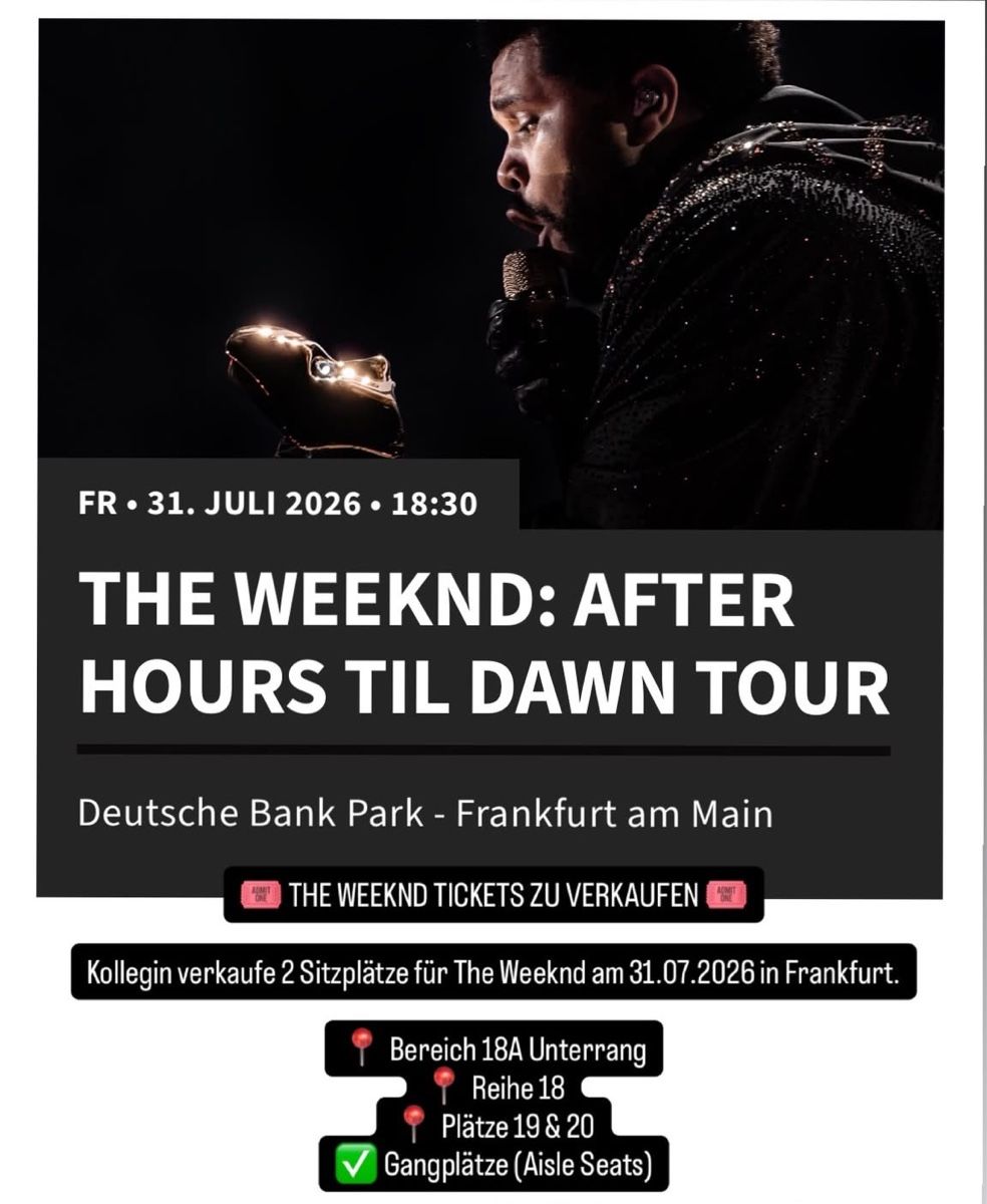 Biglietti: The Weekend Konzerttickets 2x separat auch möglich – Nuovo e nell'imballaggio originale da Sursee venduto da eni_9tsw