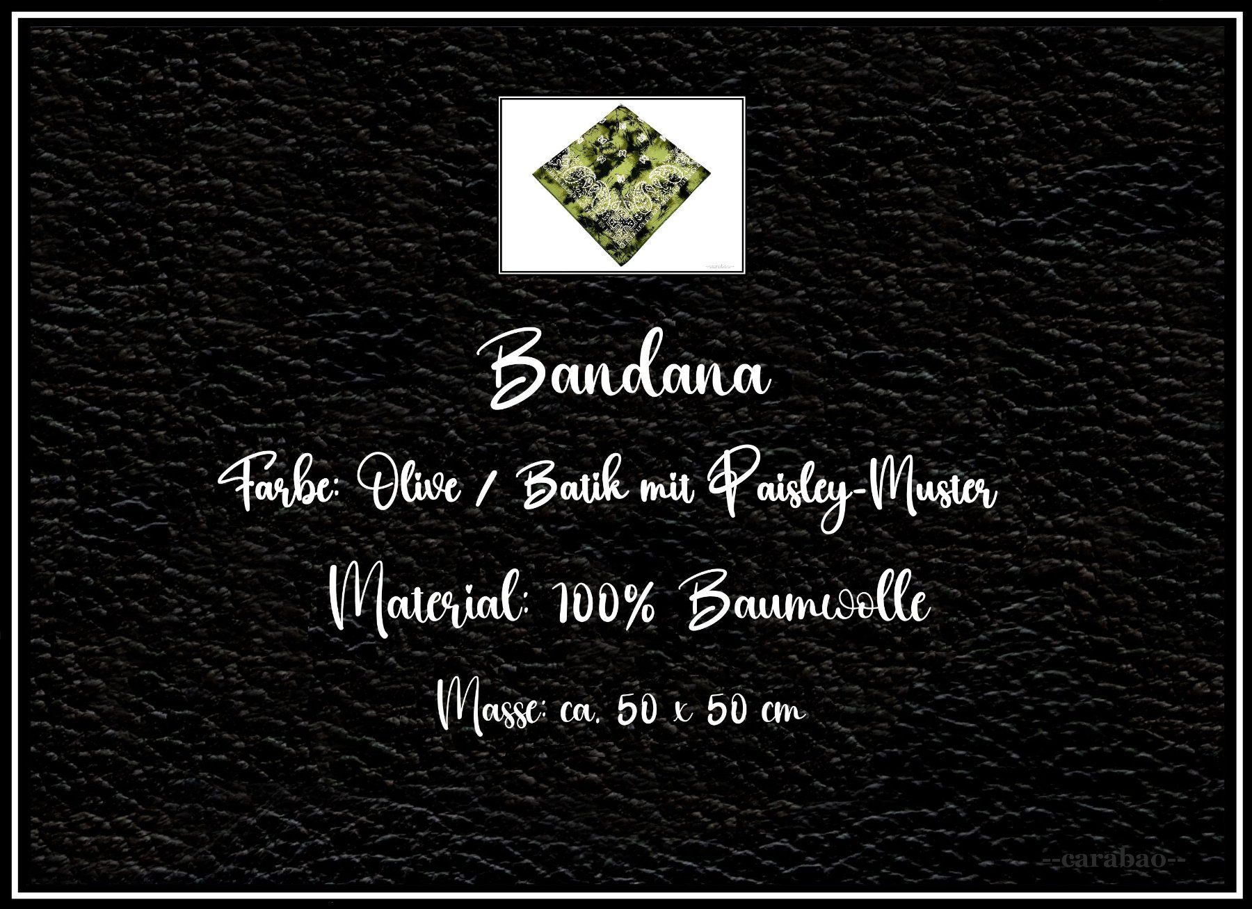 Tissus: Bandana / Olive - Batik mit Paisley-Muster – Neuf (Voir description) à Winterthur par -carabao- 4