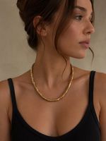 Superbe Collier Vintage CINER – Bambou – Plaqué Or