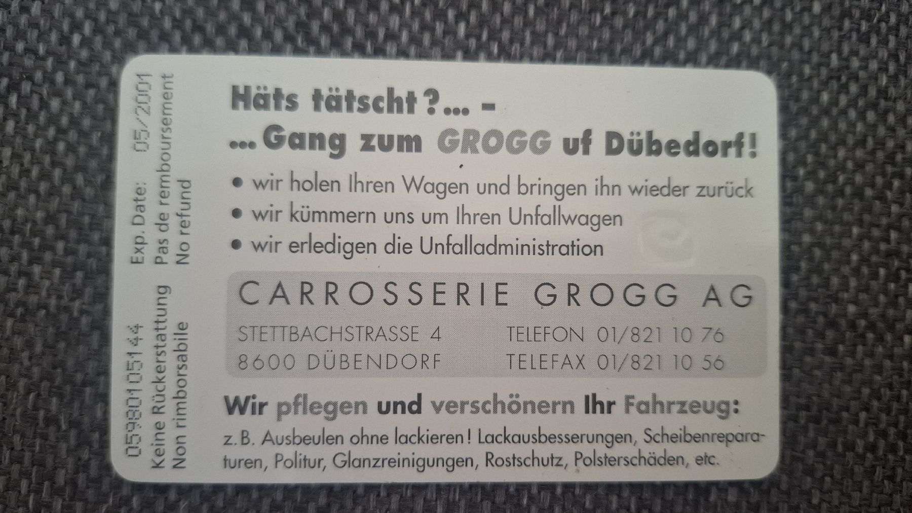 Swisscom Telefon- & Taxkarten: taxcard Grogg AG – Gebraucht aus Lengnau BE von jonny12787 1