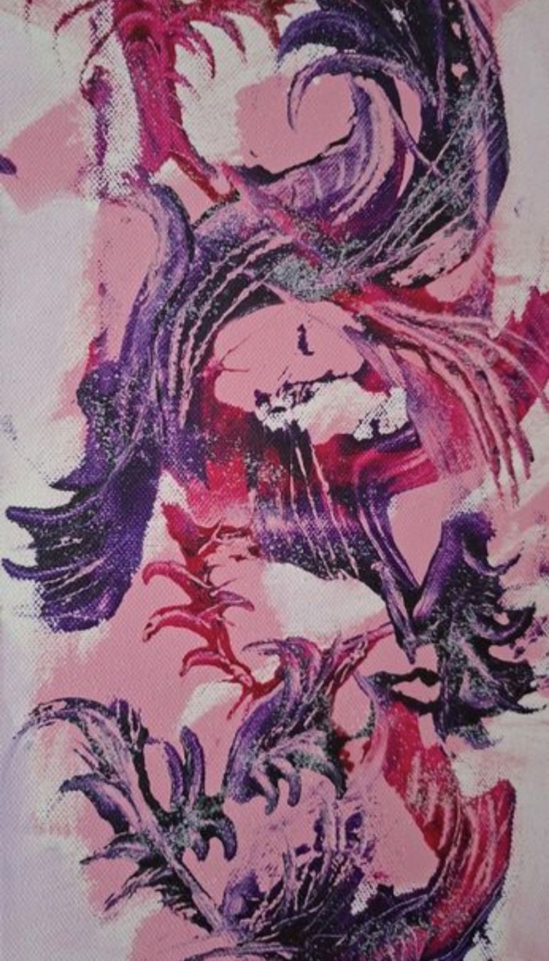 Dipinti: Gemälde, Lila und Rosa,handmade 20×80 – Nuovo (secondo la descrizione) da Riehen venduto da Steinbock1970 3