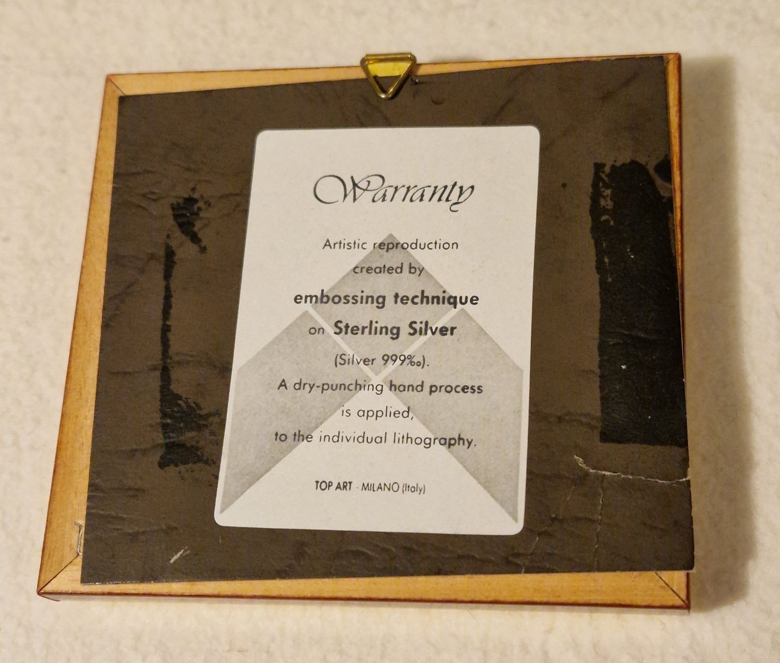 Poster & Bilder: TOP ART Italy ANGELILLO Embossing technique Sterling Silver – Gebraucht aus Zürich von silver-team 5