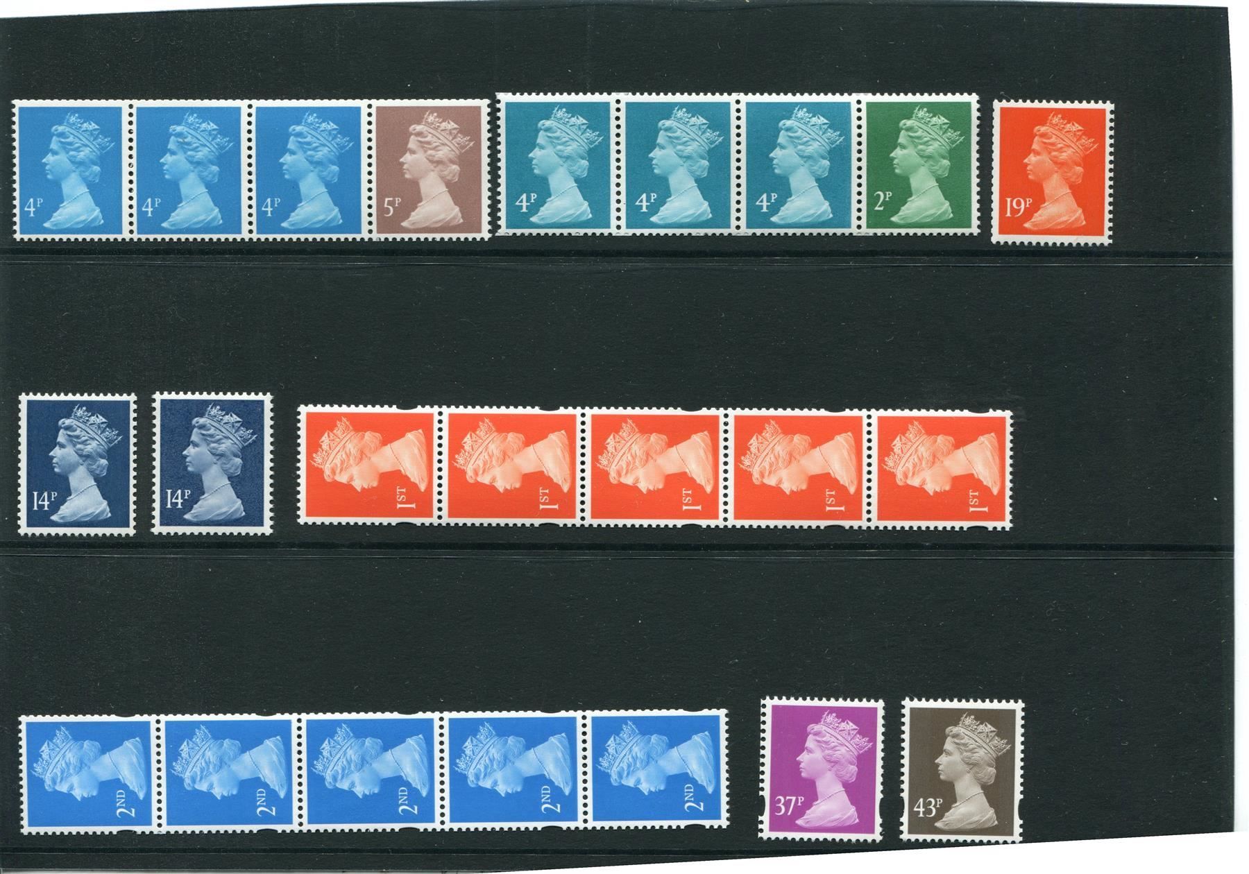 Alle Briefmarken: 3 Steckkarten mit Freim. QEII postfrisch – Gebraucht aus Winterthur von Kyoung